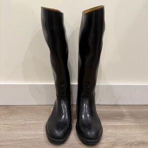 Made in France Aigle Coupe Saumur Black Knee High Rain Boots Size 39